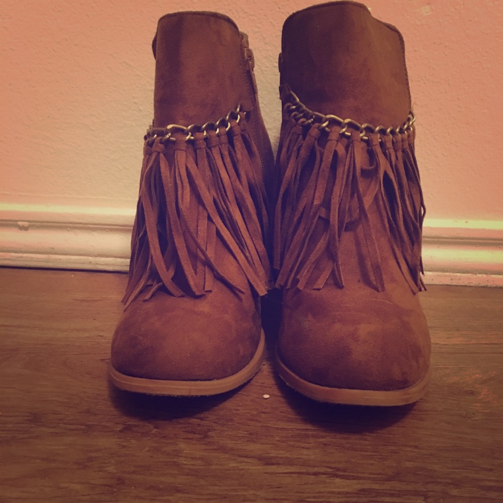 Fringe booties